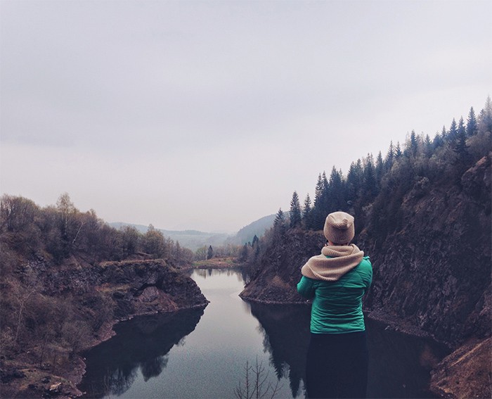 toxic thoughts that crush your confidence, woman on the lake with thinking