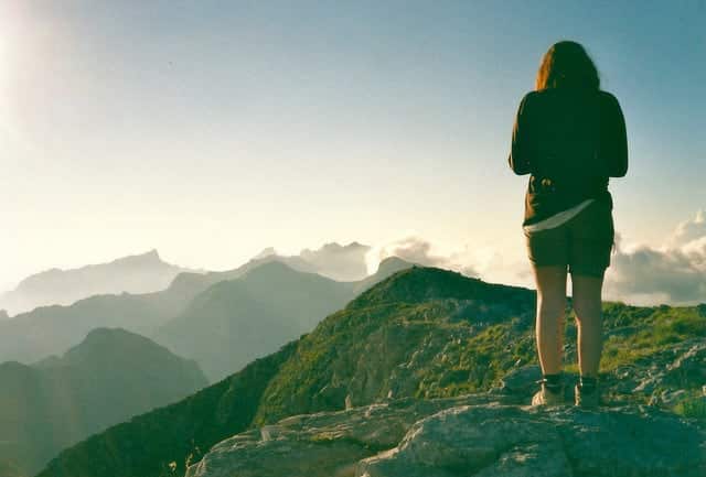 confidence, girl at the top of the world