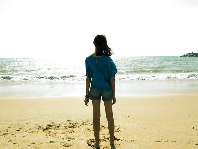 toxic people, girl on a beach