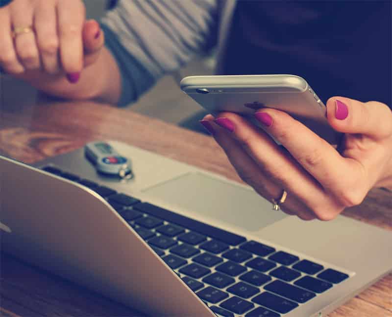learn to type faster, laptop, apple, woman, iphone