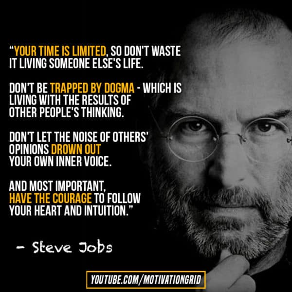 quotes about time, steve jobs quote, stop wasting your time, time is limited, steve jobs quote about wasting time