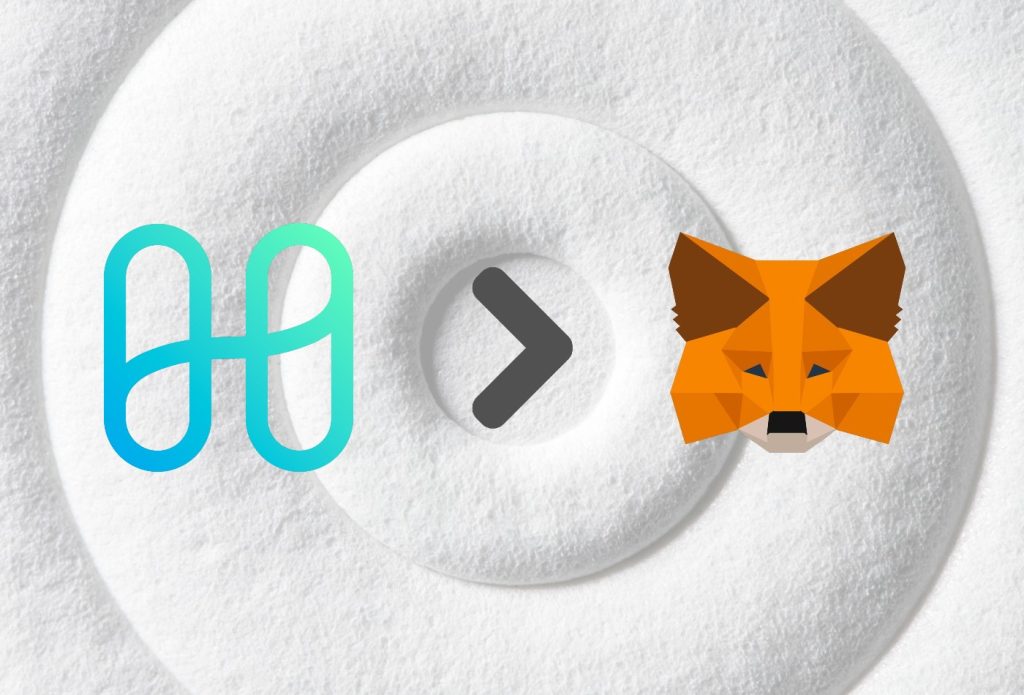 harmony to metamask with a white background