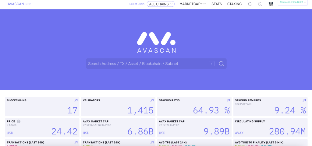 step 1, avascan website landing page